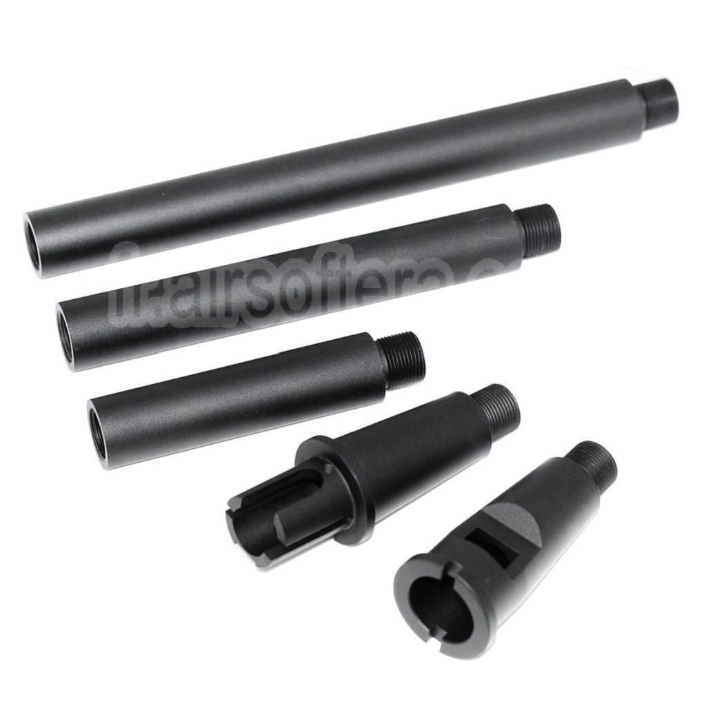 AirsoftEra Aluminium M4A1 4-Segments Métal Canon Extérieur -14mm CCW sens antihoraire Convient pour M4 M16 Série AEG (18.125 Pouces) GBBR(17.25 Pouces) Fusil