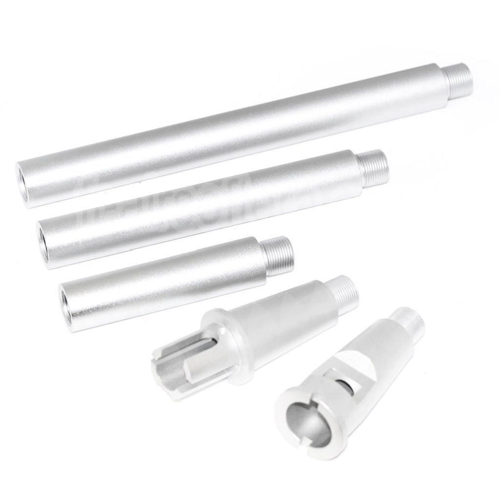 AirsoftEra Aluminium M4A1 4-Segments Métal Canon Extérieur -14mm CCW sens antihoraire Convient pour M4 M16 Série AEG (18.125 Pouces) GBBR(17.25 Pouces) Fusil