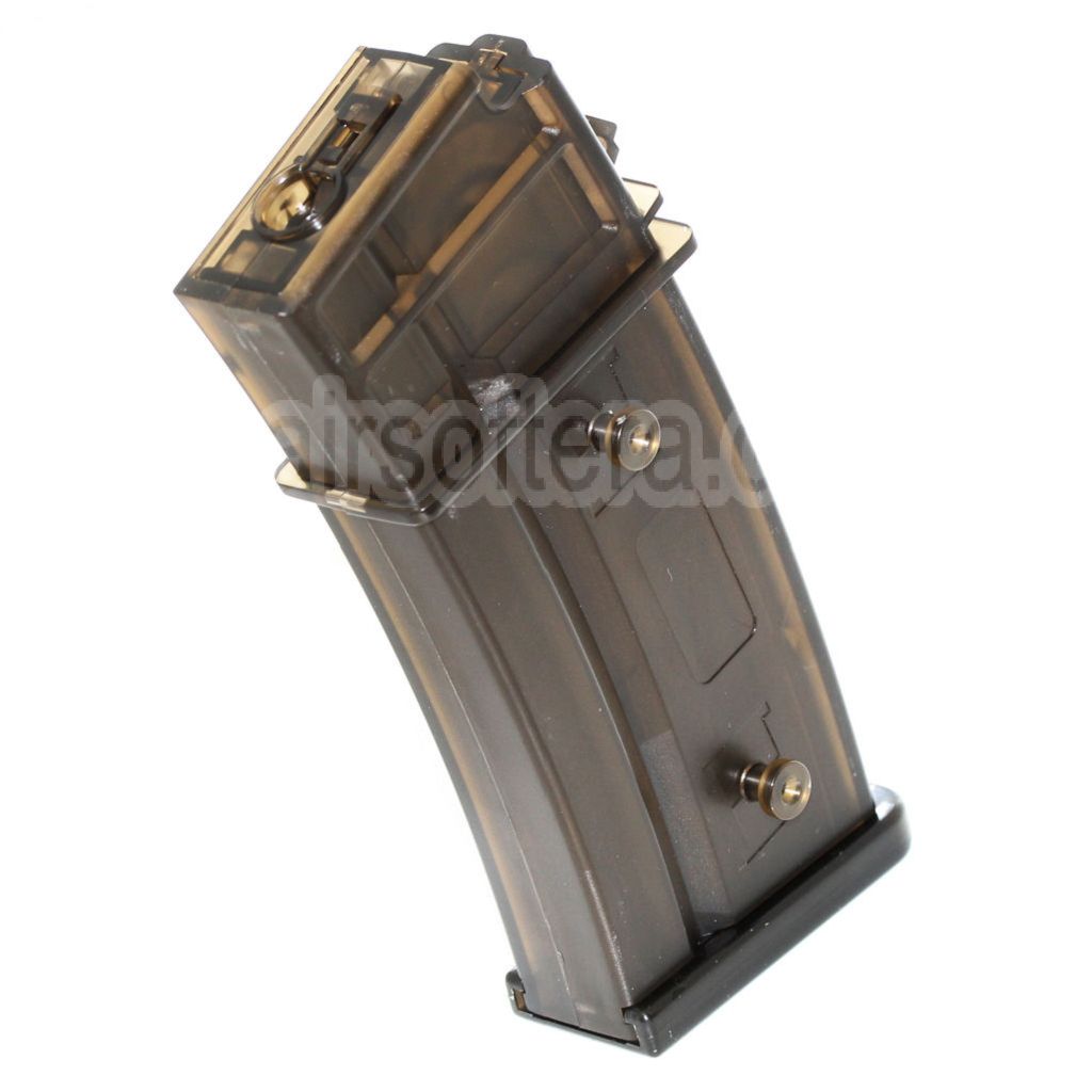 CYMA 130 Billes Mid-Cap Chargeur Convient pour G36 Série AEG Fusil Airsoft Translucide Brun