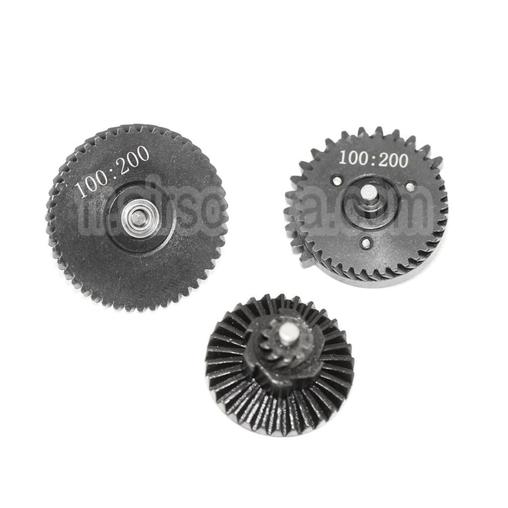 Army Force CNC Acier 100:200 3mm Ball Bearing Helical Type Couple élevé Engrenage Set Convient pour Version 2/3 V2 V3 AEG Vitesse Boîte Fusil Airsoft