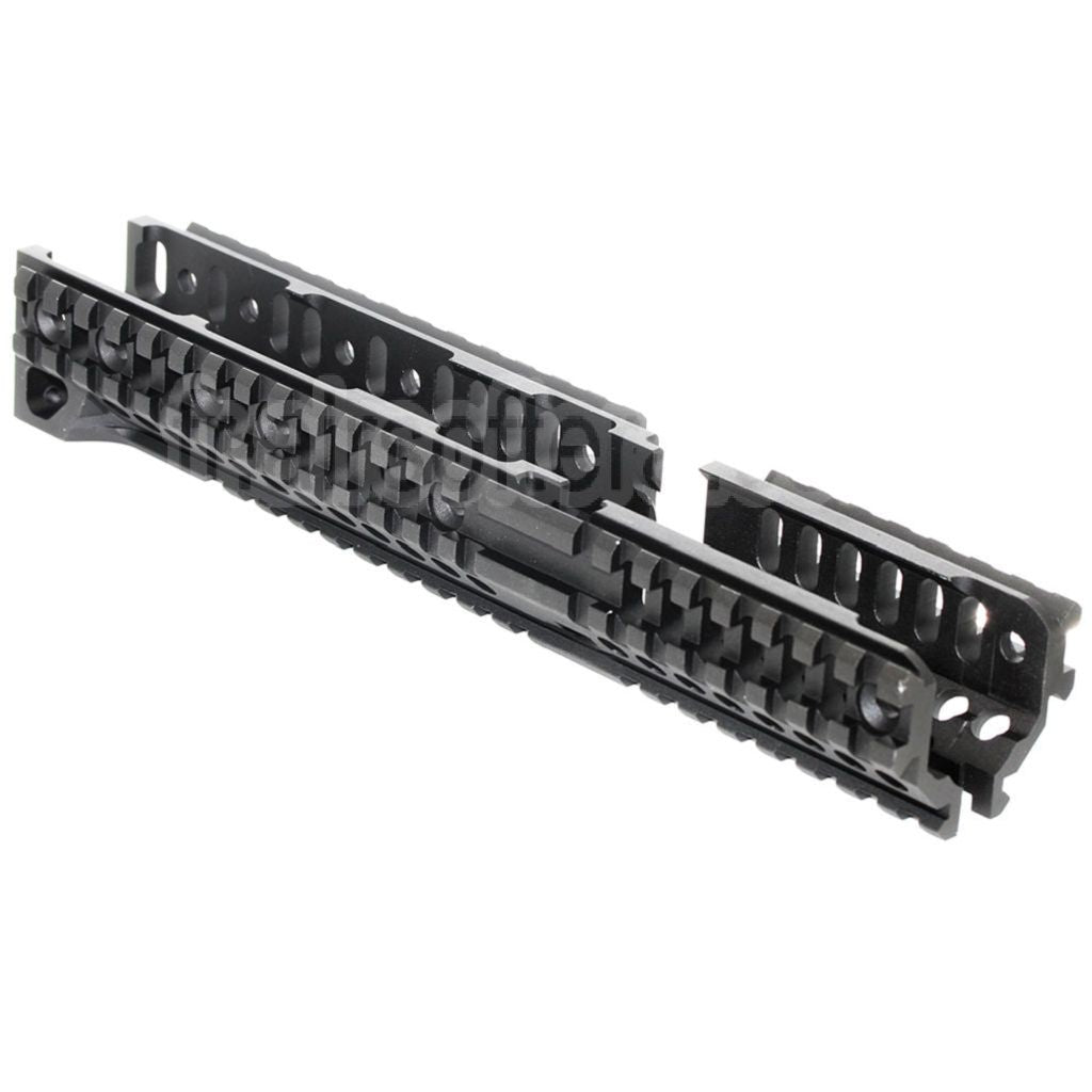 5KU CNC Aluminium 254mm B30 Style Long Bas Rail de Garde-Main Convient pour LCT GHK E&amp;L Tokyo Marui AK Série AEG GBB Fusil Airsoft Noir