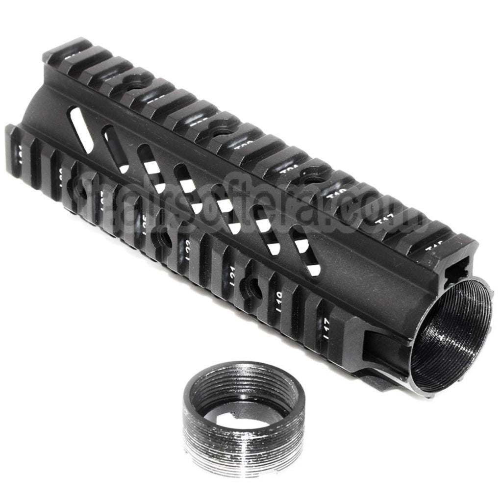 APS CNC Aluminium 176mm 7 Pouces OD Free Float Rail de Garde-Main Convient pour M4 M16 Série AEG Fusil Airsoft Noir