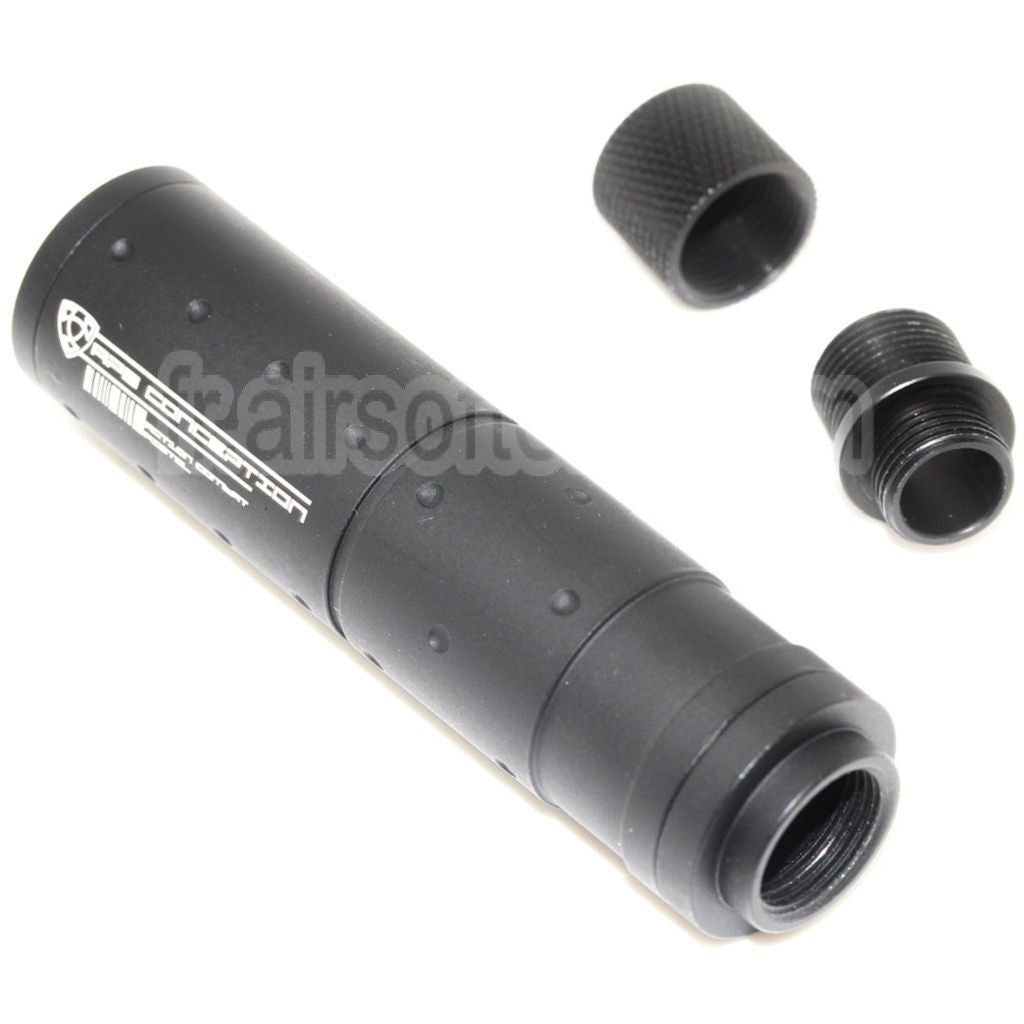 APS Silencieux avec Adaptateur -14mm -12mm CCW sens antihoraire Convient pour ACP601 606 Black Hornet Tokyo Marui G17 Série GBB Pistolet Airsoft