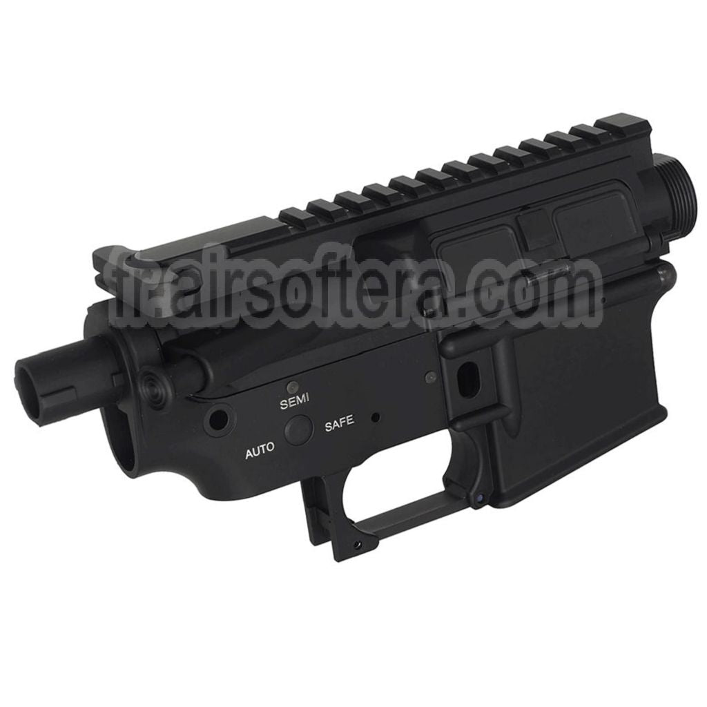 E&amp;C Marine M4A1 Métal Boîtier Set (Logo laser) Convient pour E&amp;C Tokyo Marui M4 M16 Série AEG Fusils Airsoft Noir