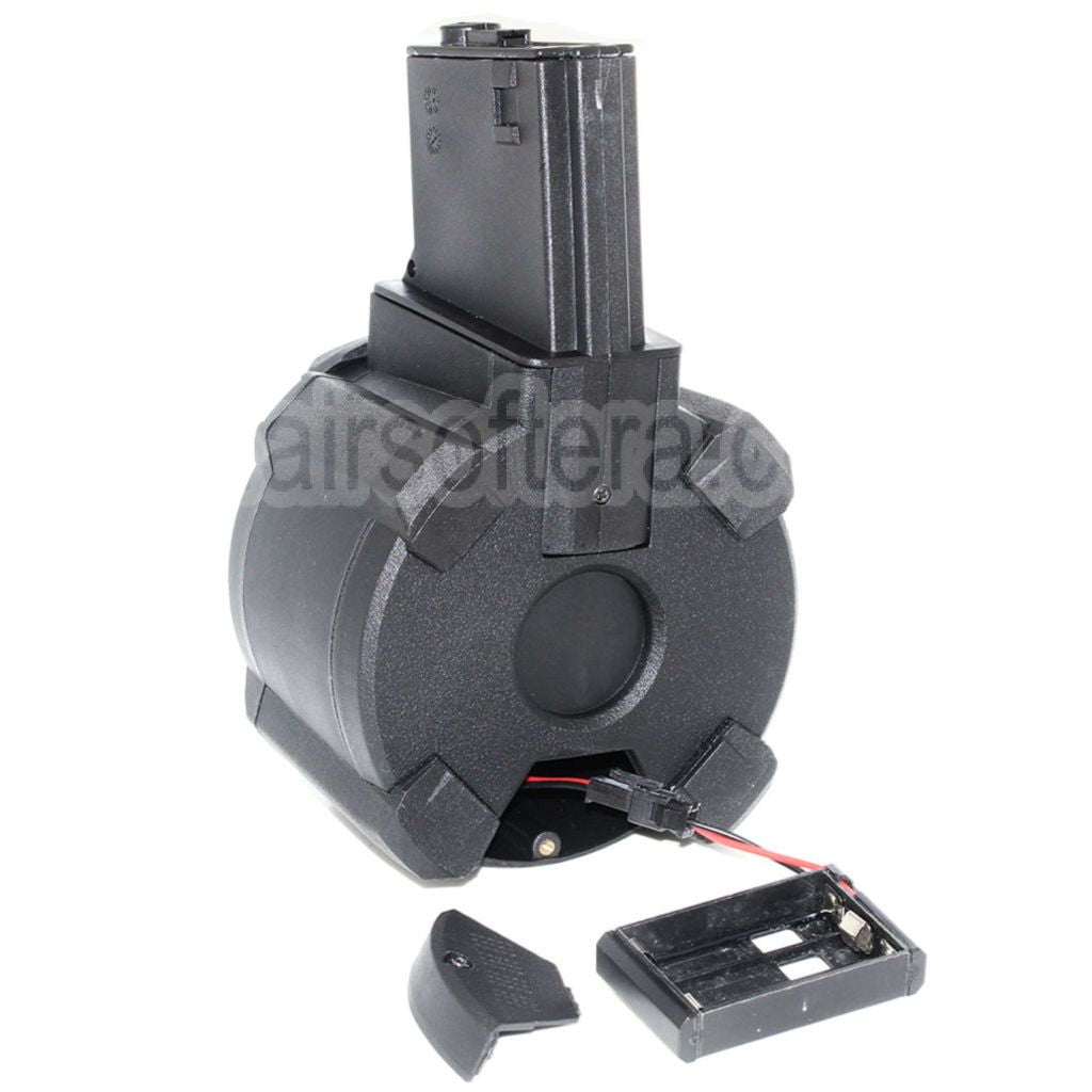 BATTLEAXE 1400 Billes Électrique Chargeur Tambour Convient pour M4 M16 Série AEG Fusil Airsoft Noir