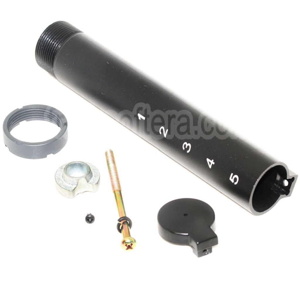 E&amp;C 6-Positions Crosse Buffer Tube Convient pour M4 M16 Série AEG Fusil Airsoft Noir