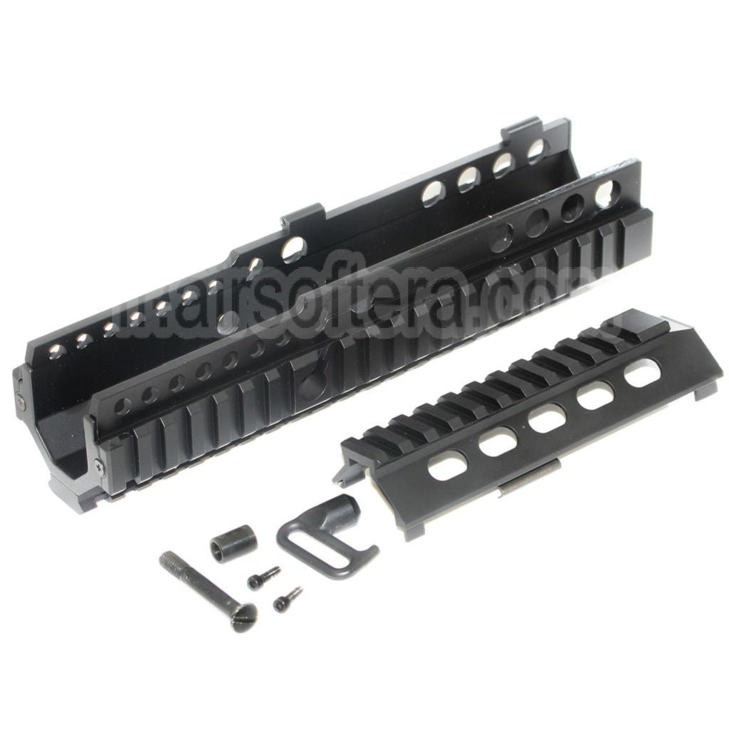 AirsoftEra 225mm 9 Pouces CNC Aluminium 4-Side Rail de Garde-Main Convient pour ARMY G&amp;G L85 R85 AEG Fusil Noir