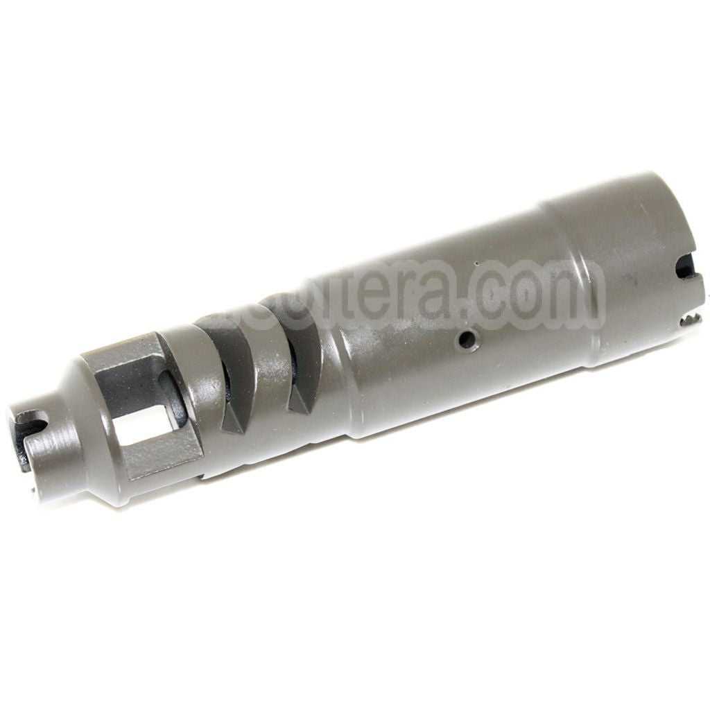 AirsoftEra 105mm Shturm Style Frein de Bouche Cache-Flamme avec Adaptateur Convient pour -14mm CCW sens antihoraire Canon Fusil
