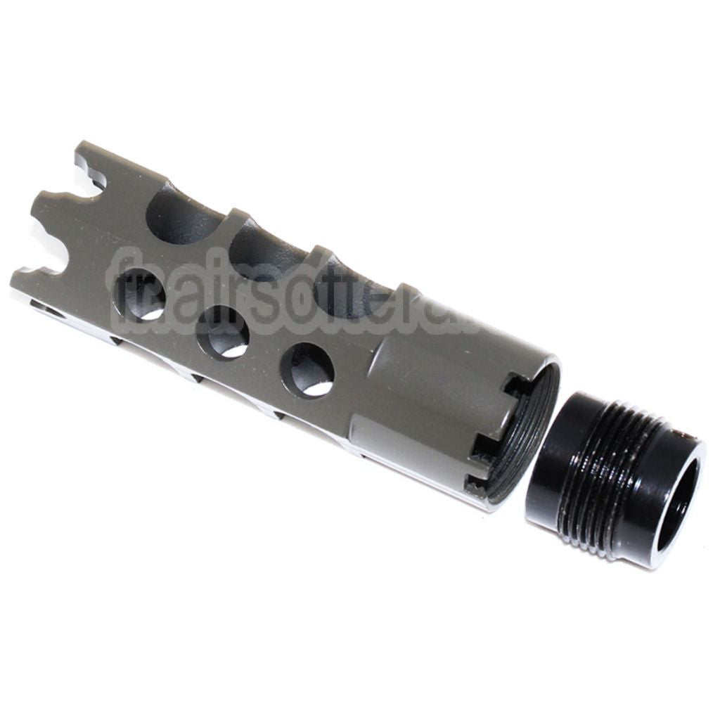 AirsoftEra 84mm DTK-1 Style Frein de Bouche Cache-Flamme avec Adaptateur Convient pour -14mm CCW sens antihoraire Canon Fusil