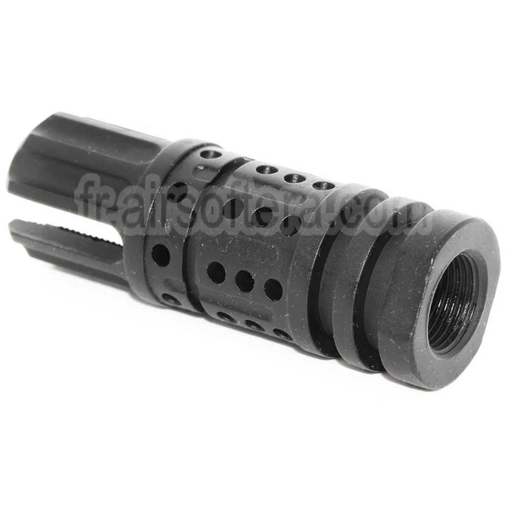APS 68mm ICEFYRE Frein de Bouche Cache-Flamme Convient pour -14mm CCW sens antihoraire Canon Fusil Airsoft Noir