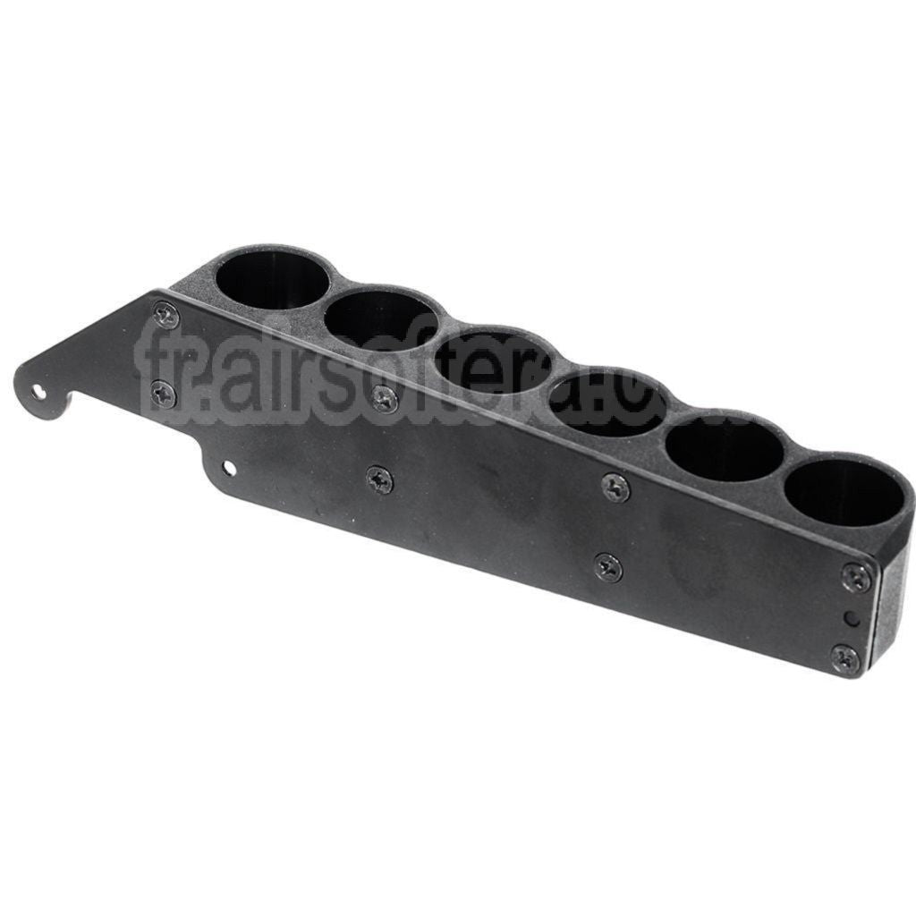 CYMA 6pièces (30 Billes each) Plastique Chasse Cartouche Chargeur avec 6-Cartouche Collecteur Sac Métal Carrier Convient pour CYMA Tokyo Marui M870 Shotgun Airsoft