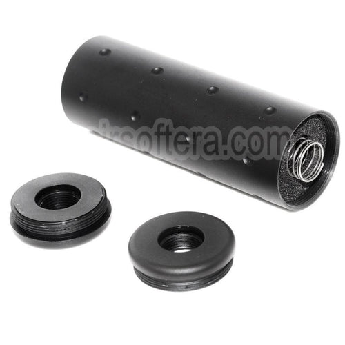 5KU 102mm Aluminium Stubby Silencieux Canon Extension Tube Convient pour -14mm CCW sens antihoraire Canon Fusil Airsoft Noir