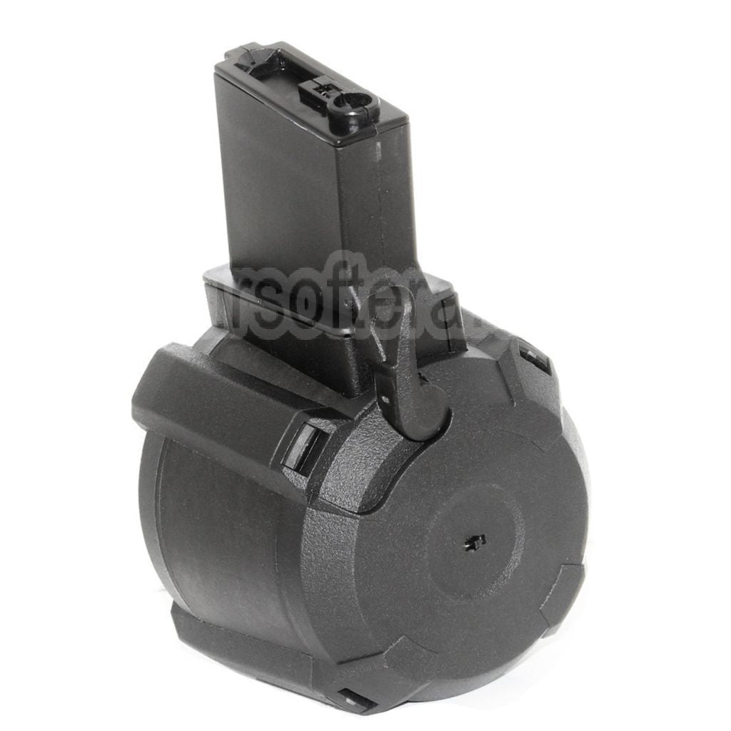 BATTLEAXE 1400 Billes Contrôle du son Électrique Chargeur Tambour Convient pour M4 M16 Série AEG Fusil Airsoft Noir
