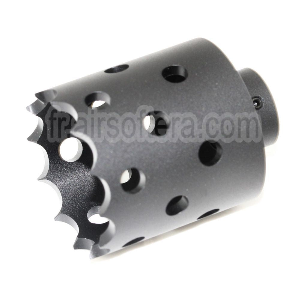 AirsoftEra 43mm/55mm Hole Saw Attack Style Métal Frein de Bouche Cache-Flamme Convient pour -14mm CCW sens antihoraire Canon Fusil Noir