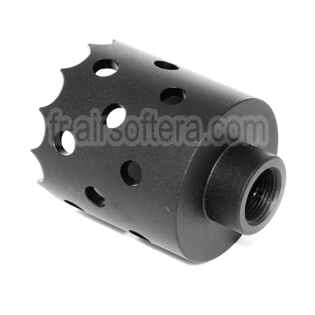 AirsoftEra 43mm/55mm Hole Saw Attack Style Métal Frein de Bouche Cache-Flamme Convient pour -14mm CCW sens antihoraire Canon Fusil Noir