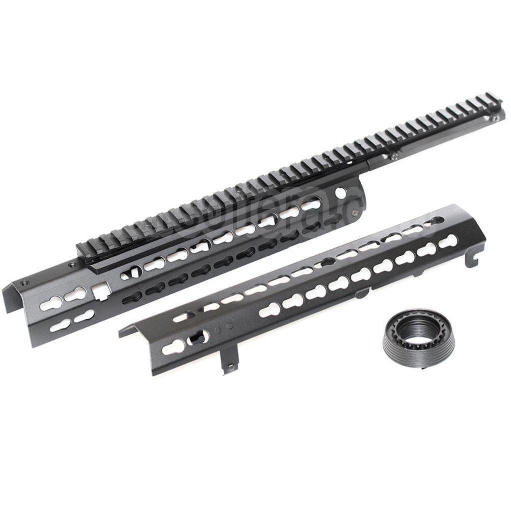 CYMA Keymod Modular Rail de Garde-Main Convient pour CYMA CM079 Tokyo Marui M4 Série AEG Fusil Airsoft Noir