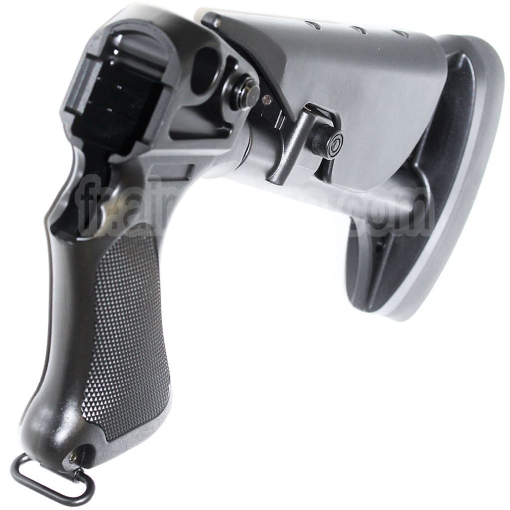 CYMA Rétractable Crosse avec Plastique Poignée Convient pour CYMA M870 Série Shotgun Airsoft Noir