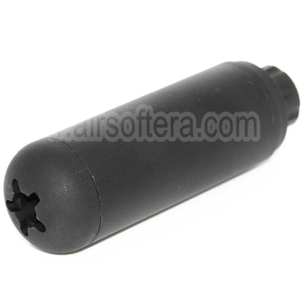 5KU 117mm Aluminium Poseidon Style Micro Silencieux Canon Extension Tube Convient pour -14mm CCW sens antihoraire Canon Fusil Airsoft Noir