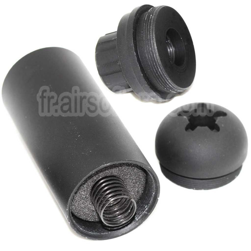 5KU 117mm Aluminium Poseidon Style Micro Silencieux Canon Extension Tube Convient pour -14mm CCW sens antihoraire Canon Fusil Airsoft Noir