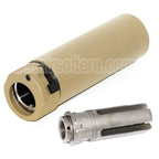 5KU 133mm SOCOM556 Mini-2 RC Silencieux avec Frein de Bouche Convient pour -14mm CCW sens antihoraire Canon Fusil Airsoft