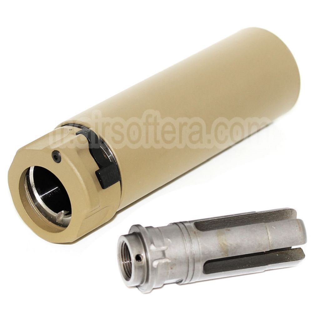 5KU 133mm SOCOM556 Mini-2 RC Silencieux avec Frein de Bouche Convient pour -14mm CCW sens antihoraire Canon Fusil Airsoft