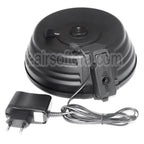 CYMA 2500 Billes Sheet Steel Wired &amp; Contrôle du son Électrique Chargeur Tambour avec EU 220v Plug Charger Convient pour AK Série AEG Fusil Airsoft Noir