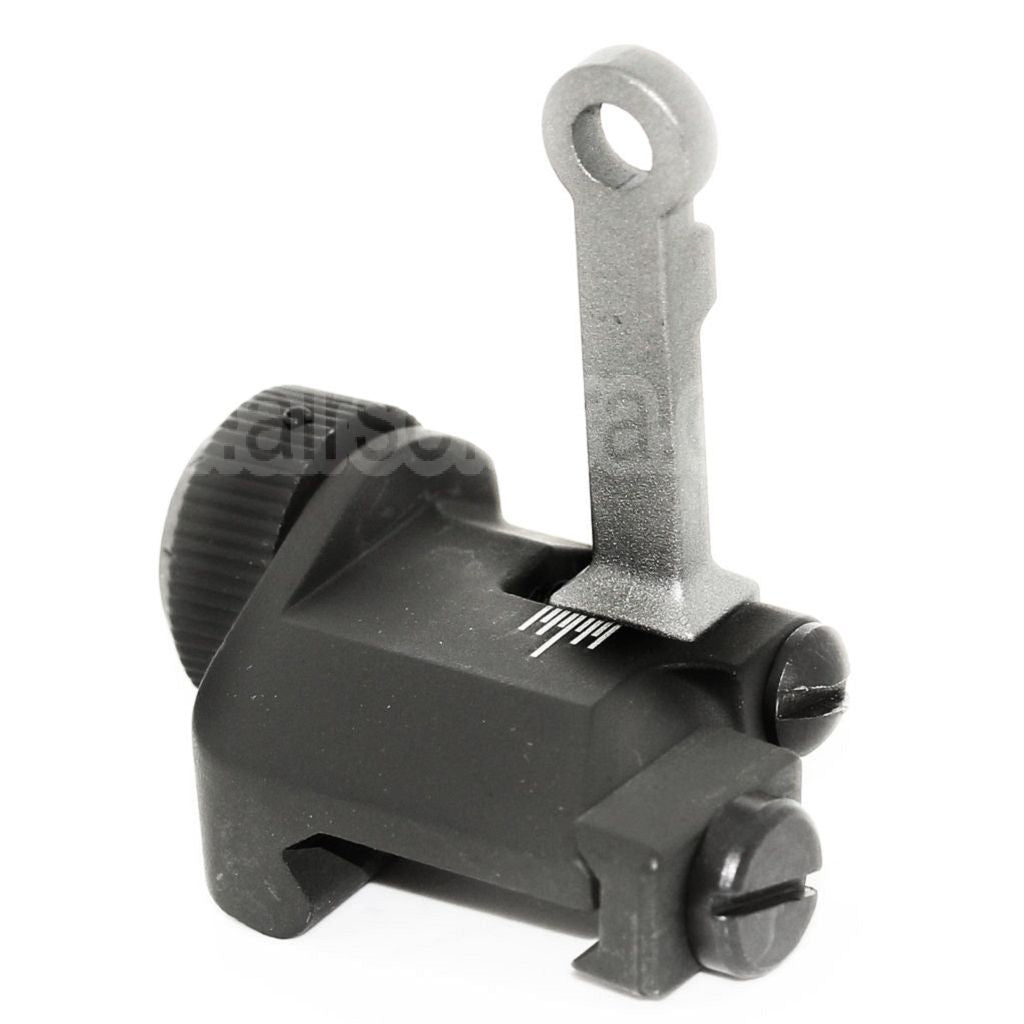 AirsoftEra KAC Style 300M Métal Rabattable Hausse Convient pour MK18 MOD-1 M4 M16 AEG Fusil Noir/Argent