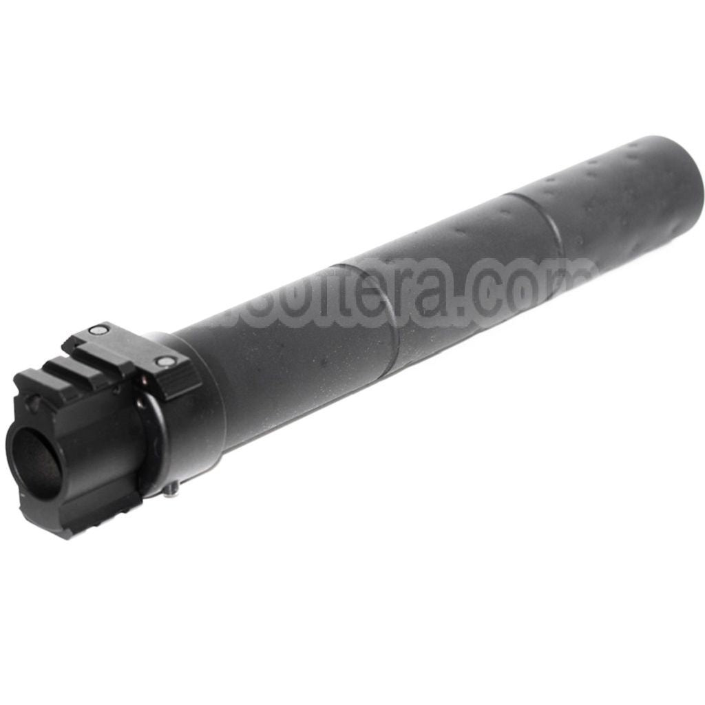 AirsoftEra 261mm CM072 SR25 Style QD Silencieux avec Gaz Block Convient pour AEG GBB Fusil Noir