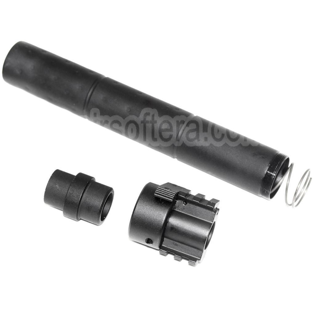 AirsoftEra 261mm CM072 SR25 Style QD Silencieux avec Gaz Block Convient pour AEG GBB Fusil Noir