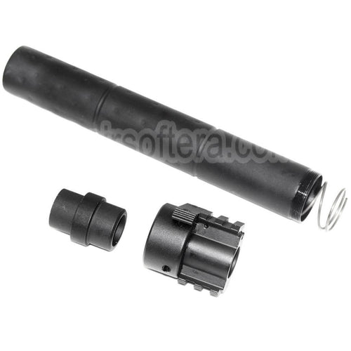 AirsoftEra 261mm CM072 SR25 Style QD Silencieux avec Gaz Block Convient pour AEG GBB Fusil Noir
