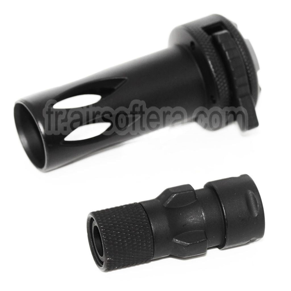 CYMA QD Frein de Bouche avec Muzzle Adaptateur Convient pour CM041 CM049 MP5 AEG Fusil Airsoft Noir
