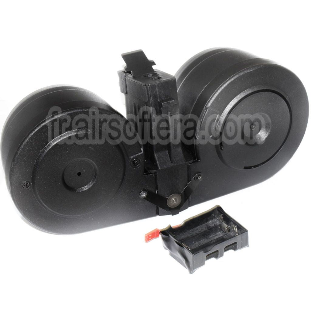 BATTLEAXE 2500 Billes Électrique Contrôle du son Chargeur Tambour Convient pour AK Série AEG Fusil Airsoft Noir