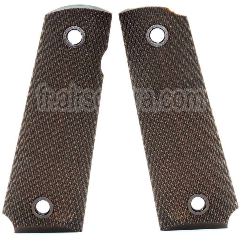 AirsoftEra Plastique Poignée Couvre Convient pour DOUBLE BELL ARMY AW WE KJ ​​Tokyo Marui M1911 MEU Série 70 M45A1 WARRIOR GBB Pistolet Brun Foncé
