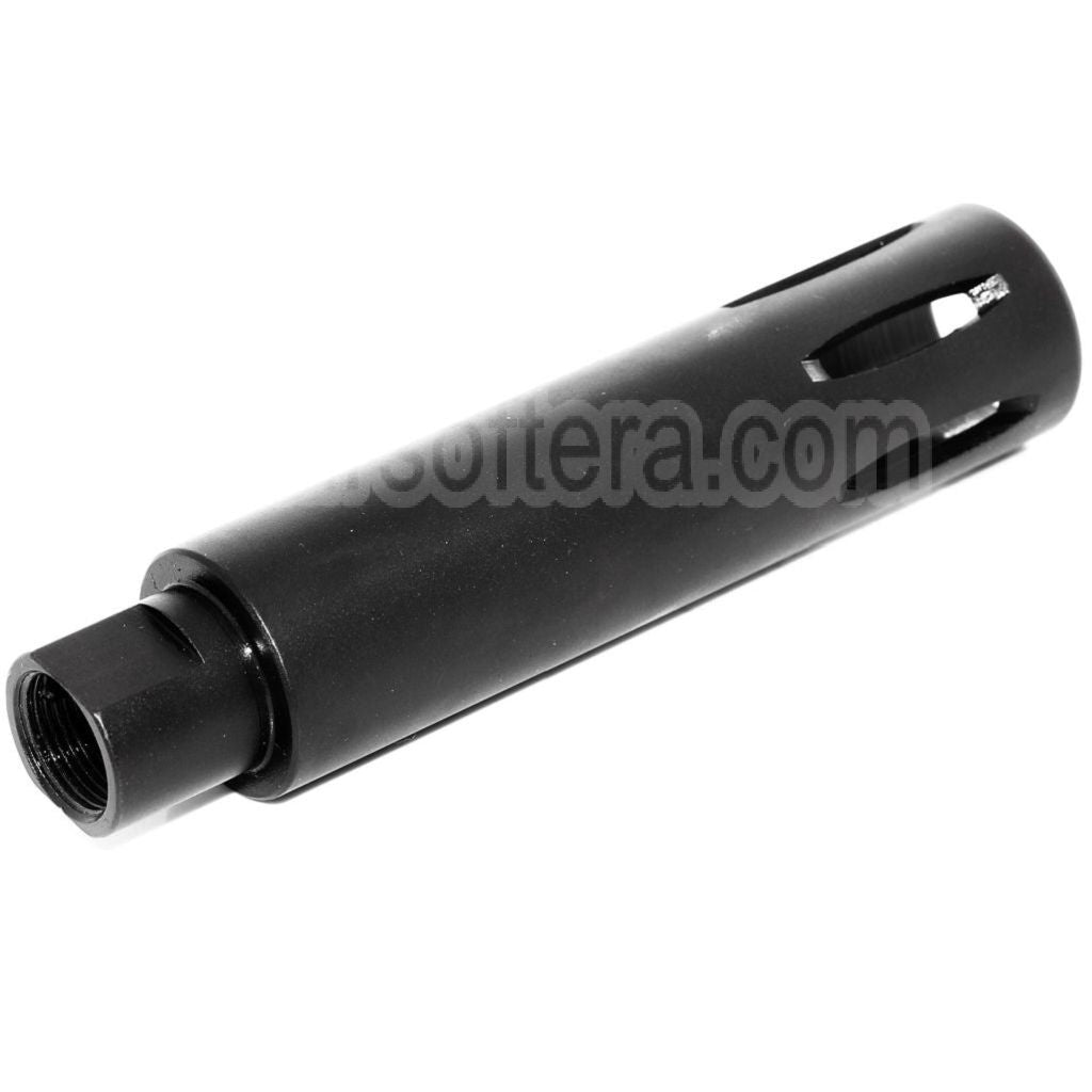 AirsoftEra 113mm XM177 Style Frein de Bouche Cache-Flamme Convient pour -14mm CCW sens antihoraire Canon Fusil Noir