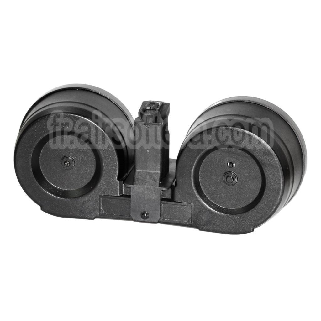 BATTLEAXE 2500 Billes Électrique Winding Dual Chargeur Tambour Convient pour MP5 Série AEG Fusil Airsoft Noir