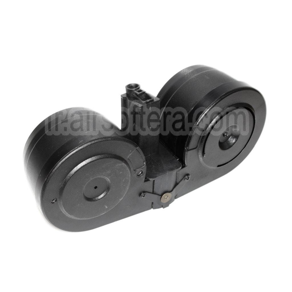 BATTLEAXE 2500 Billes Électrique Winding Dual Chargeur Tambour Convient pour MP5 Série AEG Fusil Airsoft Noir
