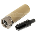5KU 133mm SOCOM46 Mini Silencieux avec Frein de Bouche Convient pour +12mm CW sens horaire fileté Canon Fusil Airsoft