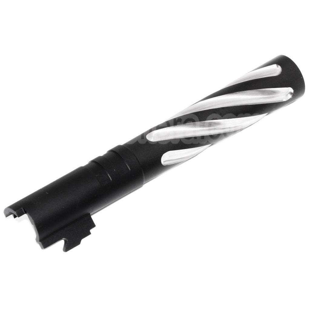 5KU 5 Pouces Acier Inoxydable Tornade Style Spirale Canon Extérieur +11mm CW sens horaire Convient pour Tokyo Marui Hi-Capa 5.1 GBB Pistolet Airsoft