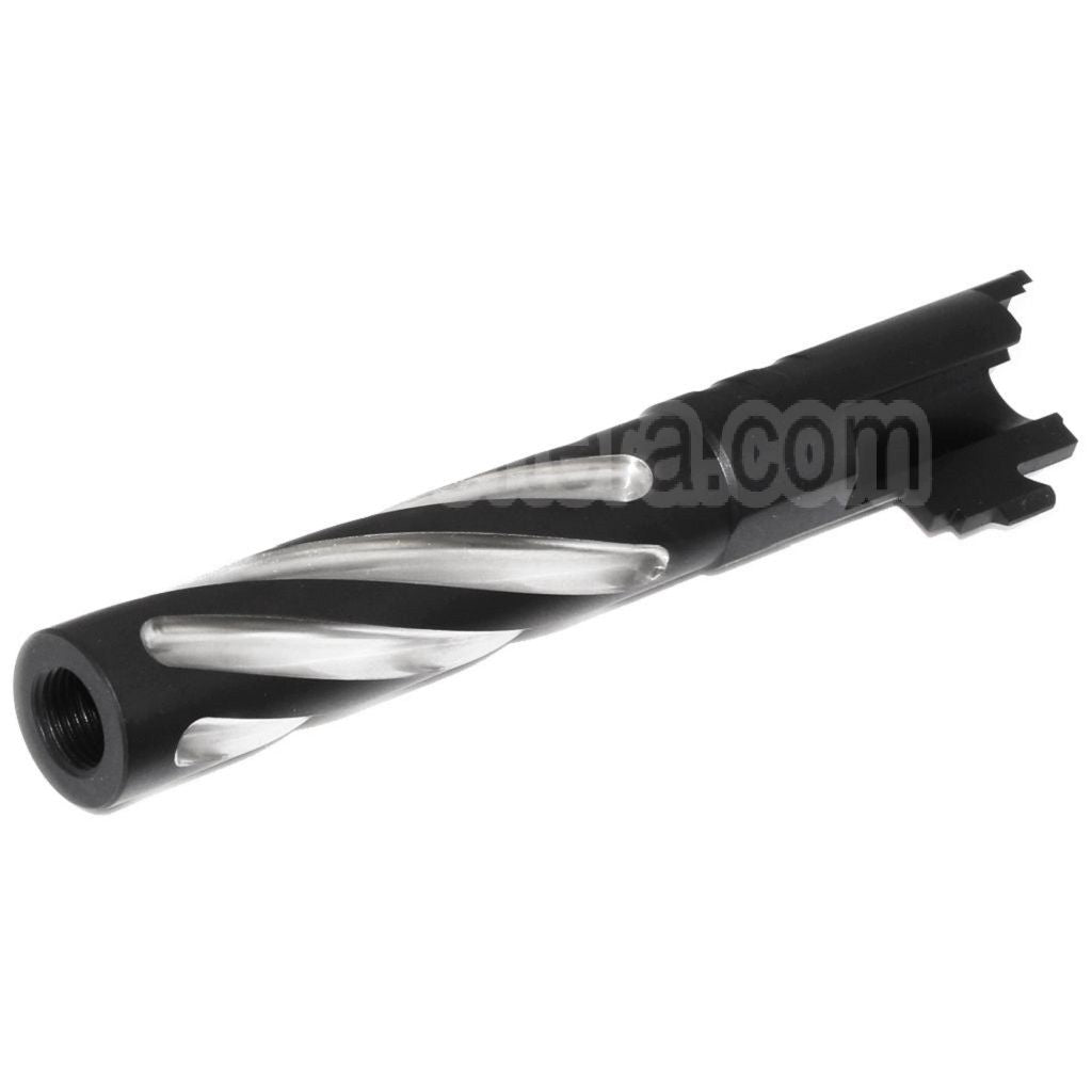 5KU 5 Pouces Acier Inoxydable Tornade Style Spirale Canon Extérieur +11mm CW sens horaire Convient pour Tokyo Marui Hi-Capa 5.1 GBB Pistolet Airsoft
