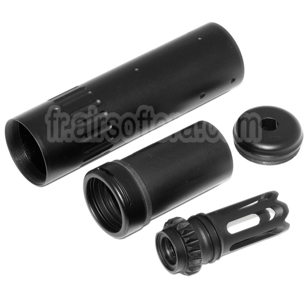 CYMA 150mm AAC SCAR-SD 5.56 QD Silencieux avec Frein de Bouche Convient pour -14mm CCW sens antihoraire Canon Fusil Airsoft Noir