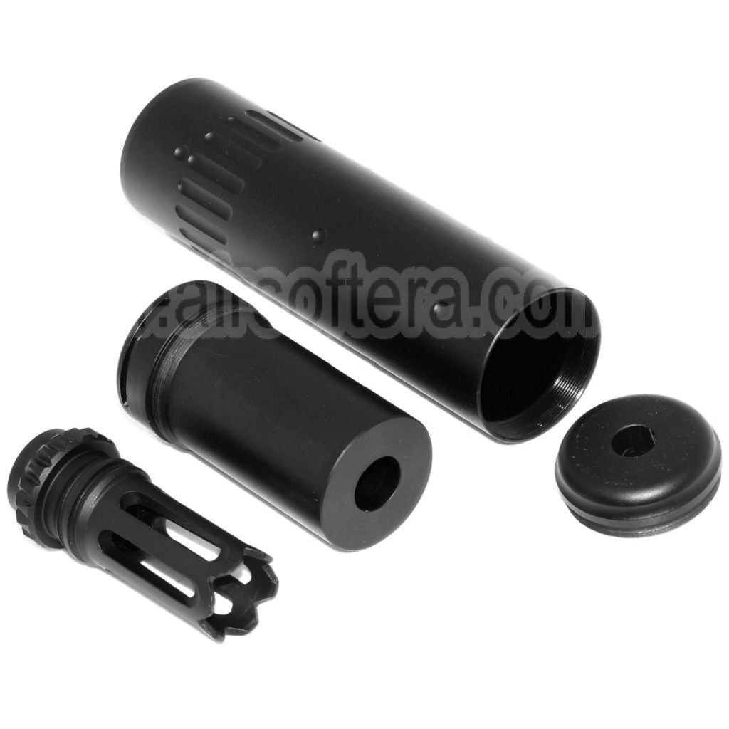 CYMA 150mm AAC SCAR-SD 5.56 QD Silencieux avec Frein de Bouche Convient pour -14mm CCW sens antihoraire Canon Fusil Airsoft Noir