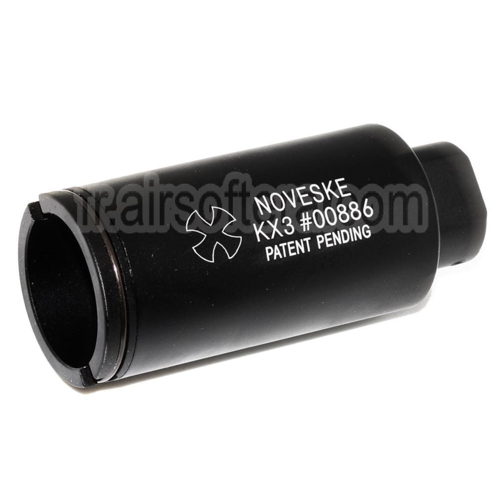 APS EMG Licensed Noveske KX3 Adjustable Sound Amplifier Frein de Bouche Cache-Flamme Convient pour -14mm CCW sens antihoraire Canon Fusil Airsoft Noir