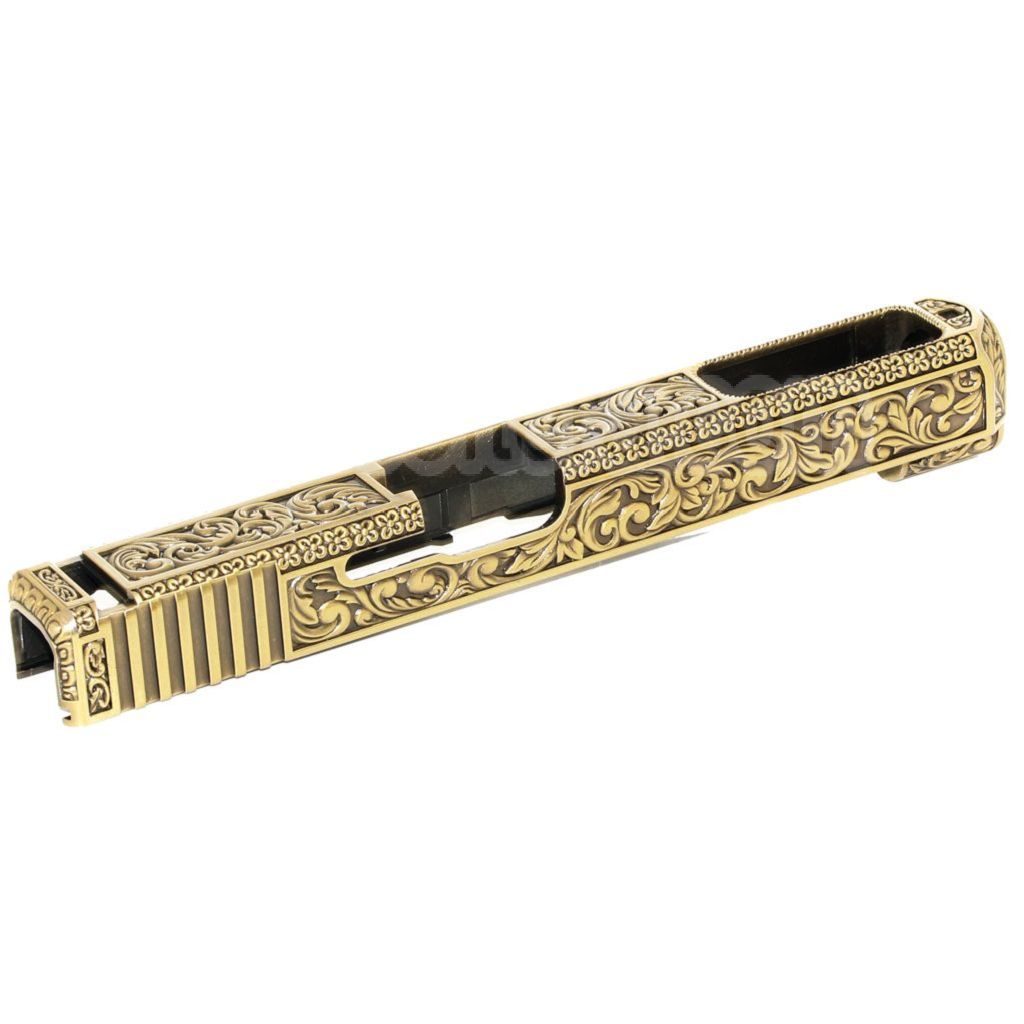 Archives Custom WE (WE-TECH) Or Sculpté Motif Glissière Convient pour WE G35 GBB Pistolet Airsoft Or