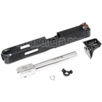 Archives Custom WE (WE-TECH) Canon Extérieur Glissière Set avec Marteau et Fibre Optique Guidon Hausse Convient pour WE G34 GBB Pistolet Airsoft