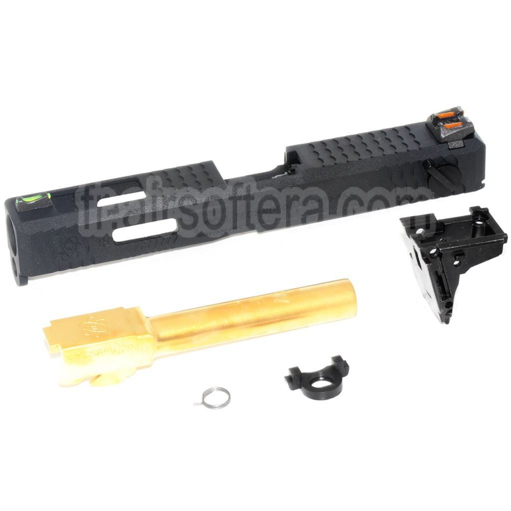 Archives Custom WE (WE-TECH) Canon Extérieur Glissière Set avec Marteau et Fibre Optique Guidon Hausse Convient pour AW WE Tokyo Marui G18C GBB Pistolet Airsoft
