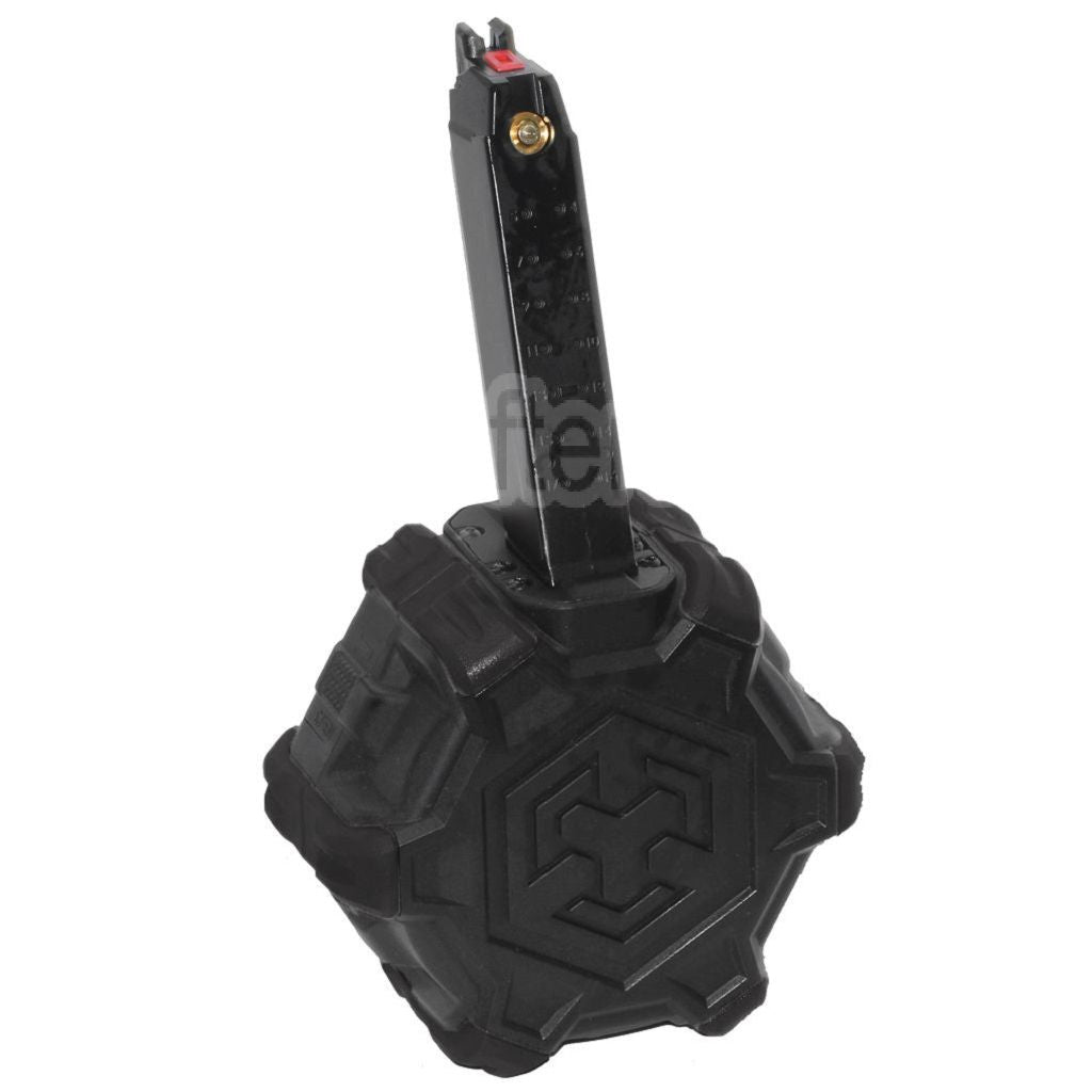 Armorer Works AW Custom 350 Billes Gaz Chargeur adaptatif Tambour Convient pour G17 G18C G-Série GBB Pistolet Airsoft