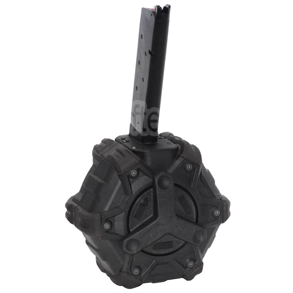 Armorer Works AW Custom 350 Billes Gaz Adaptive Chargeur Tambour Convient pour EMG SAI Red / AW NE Série / WE (WE-TECH) Single Stack 1911 GBB Pistolet Airsoft