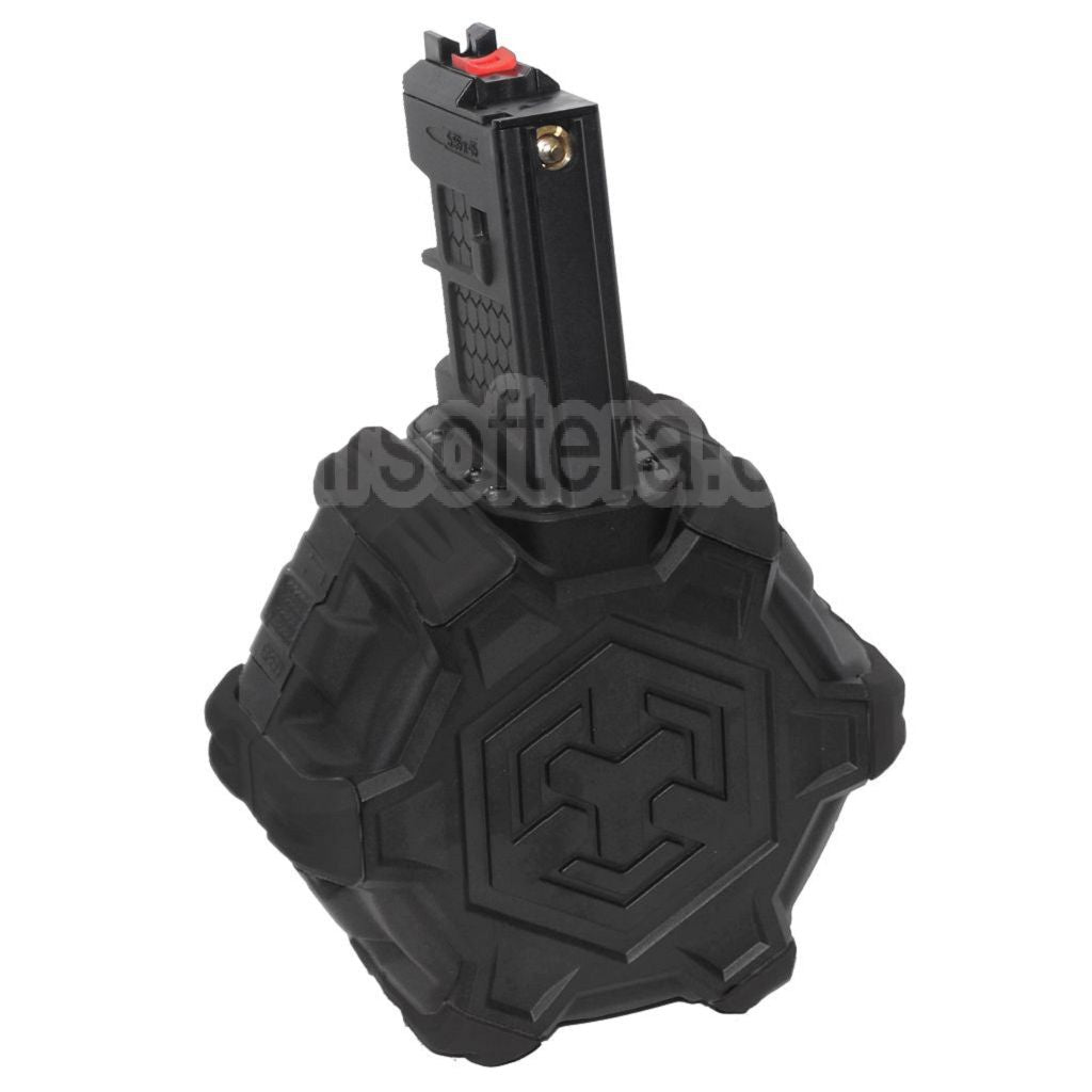 Chargeur de gaz adaptatif Armorer Works AW Custom 350 billes compatible avec les répliques WE (WE-TECH) « Open Bolt Type » L85 / SCAR-L / R5C / T65 / HK416 / AR M4 M16 GBB pour fusil airsoft