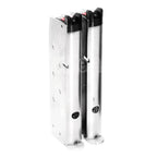 Armorer Works AW 32 Billes Double Canon Gaz Chargeur Convient pour AW MX Série / WE Double Canon 1911 Série GBB Pistolet Airsoft Argent (Skull Cam Plaque Base)