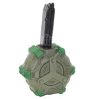 WE (WE-TECH) 350 Billes Gaz Chargeur Tambour Convient pour G17 G18C G-Série GBB Pistolet Airsoft
